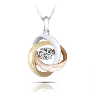 925 Sterling Silver Dancing Pendant Necklace 1