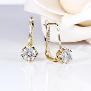 925 Sterling Silver Round Cubic Zirconia Hoop Earrings. 1