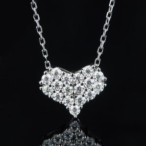 925 Sterling Silver CZ Heart Necklace 2