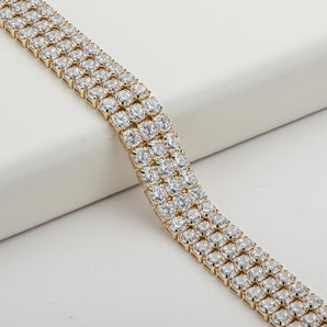 925 Sterling Silver Round Cut Created Diamond Tennis Bracelet 2