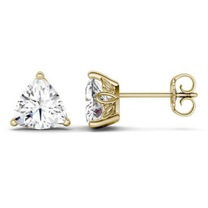 925 Sterling Sliver Trillion Moissanite Diamond Stud Earrings 2