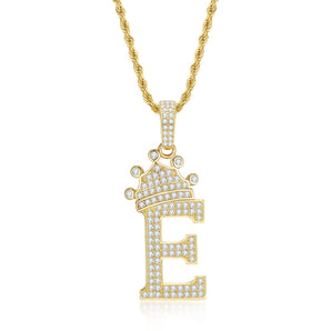 925 Sterling Silver Letter E Initial Pendant Necklace With Rope Chain 1