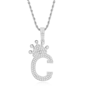 925 Sterling Silver Letter C Rope Chain Initial Pendant Necklace 2