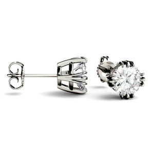 925 Sterling Sliver Round Cut Triple Prong Solitaire Stud Earrings 2