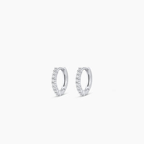 925 Sterling Silver Diamond Pavé Huggies Earrings 1