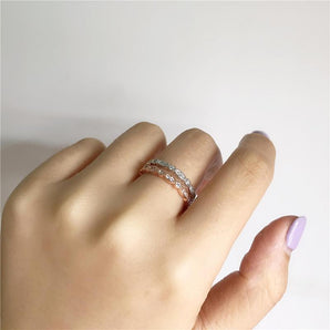 925 Sterling Silver Round Cut 925 Sterling Silver Full Eternity Ring 2