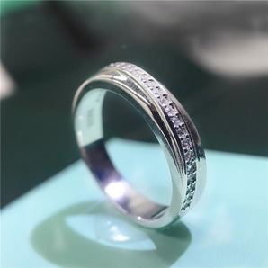 925 Sterling Silver Round Cut CZ Eternity Ring 1