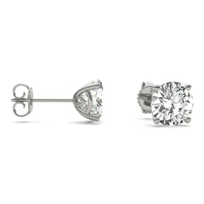 925 Sliver Round Cut Cubic Zirconia Solitaire Stud Earrings 2