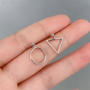 925 Silver Sterling Round Cut Created CZ Drop Earrings 2