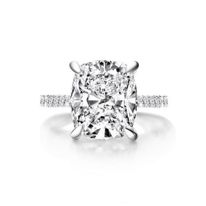 925 Sterling Silver Cushion Cut Created CZ Solitaire Wedding Engagement Ring 925 Sterling Silver 2