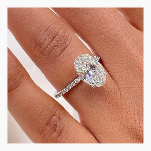 2.67 CT Oval Hidden Halo CVD G/VS Diamond Engagement Ring 2