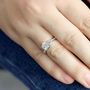 925 Sterling Silver Round Cut CZ Diamond Ring 2