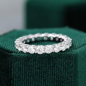 925 Sterling Silver Round Cut CZ Full Eternity Ring for Women 6