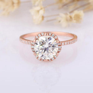 925 Sterling Silver Round Cut CZ Halo Ring For Women 1