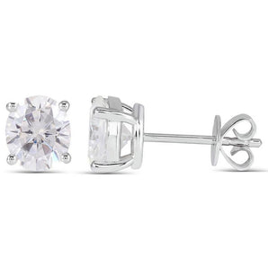 925 Sterling Silver Round Cut Cubic Zirconia Stud Earrings 1