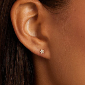 925 Sterling Silver Diamond Star Studs Earrings 2