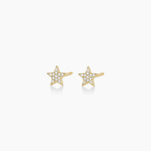 925 Sterling Silver Diamond Star Studs Earrings 1