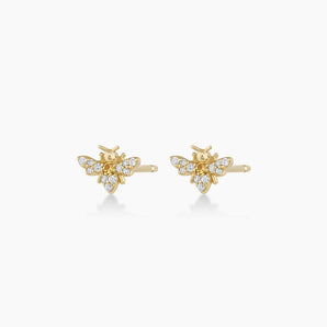 925 Sterling Silver Diamond Bee Studs Earrings 1