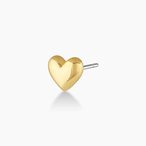 925 Sterling Silver Heart Charm Stud Earrings 1