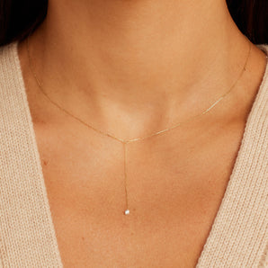 925 Sterling Silver Floating Diamond Lariat 2