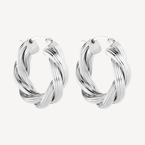 Glamour Hoop Silver Earring 1