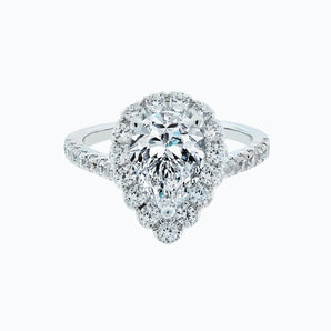 2.0 CT Pear Halo CVD F/VS2 Diamond Engagement Ring 1