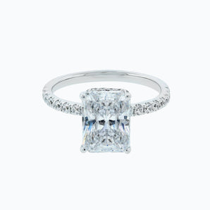 3.0 CT Radiant Hidden Halo CVD F/VS2 Diamond Engagement Ring 1