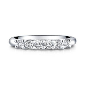 925 Sterling Silver Six-Stone Round CZ Ring 2