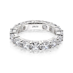 925 Sterling Silver Cushion CZ Eternity Ring 1