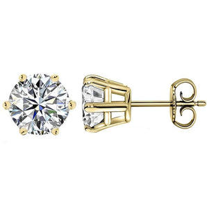 Round Cut Moissanite Diamond Stud Earrings 1