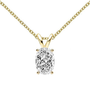 925 Sterling Silver Oval Shaped Brilliant CZ Pendant Necklace 2