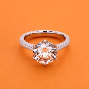 925 Sterling Silver  Classic Round Brilliant Cut CZ Solitaire Ring 2