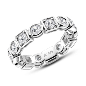 925 Sterling Silver Round CZ Full Eternity Ring 1