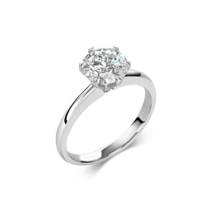 1.5 CT Round Solitaire CVD F/VS1 Diamond Engagement Ring 2