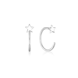 925 Sterling Silver CZ Ace Earrings Silver 1