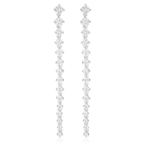 925 Sterling Silver Cerene Round Cut Cubic Zirconia Drop Earrings 1