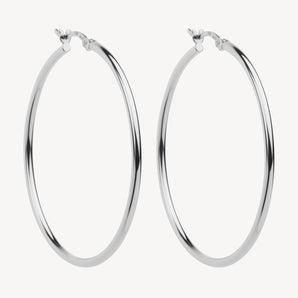 2mm Simple Hoop Silver Earring 1