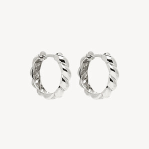 4mm Zippy Twist Huggie Silver Earring 1