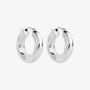 Dune Hoop Silver Earring 1