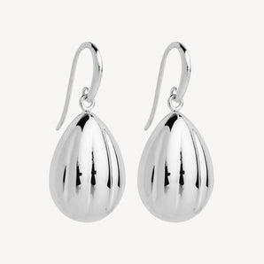 Cacao Drop Tear Shape Silver Earring 1