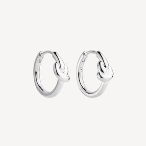 2mm Nature’s Knot Huggie Silver Earrings 1