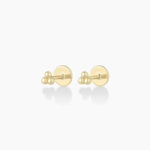 925 Sterling Silver Trio Flat Back Studs 1