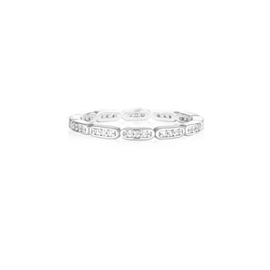 925 Sterling Silver Faye Round Cut Cubic Zirconia Wedding Band 1