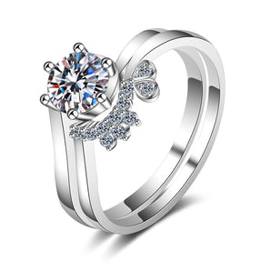 925 Sterling Silver Round Cut CZ Bridal Ring 1