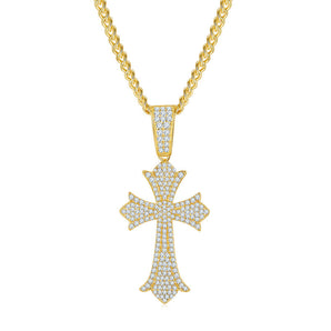 925 Sterling Silver Vintage Cross pendant + Side Chain 2