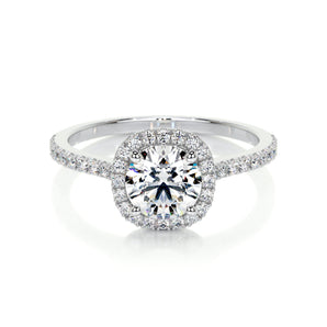 1.0 CT Round Halo CVD E/VS2 Diamond Engagement Ring 1