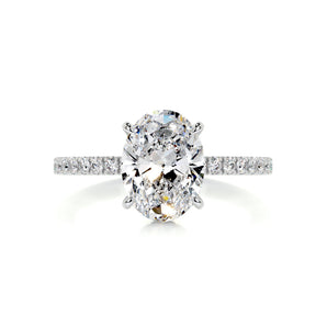 1.5 CT Oval Hidden Halo CVD D/VS2 Diamond Engagement Ring 1