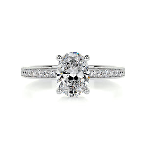 1.0 CT Oval Solitaire CVD F/SI1 Diamond Engagement Ring 1