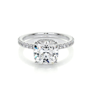 2.0 CT Cushion Hidden Halo CVD E/VS1 Diamond Engagement Ring 1