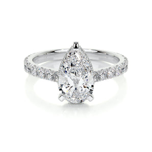 1.50 CT Pear Hidden Halo CVD E/VS2 Diamond Engagement Ring 1